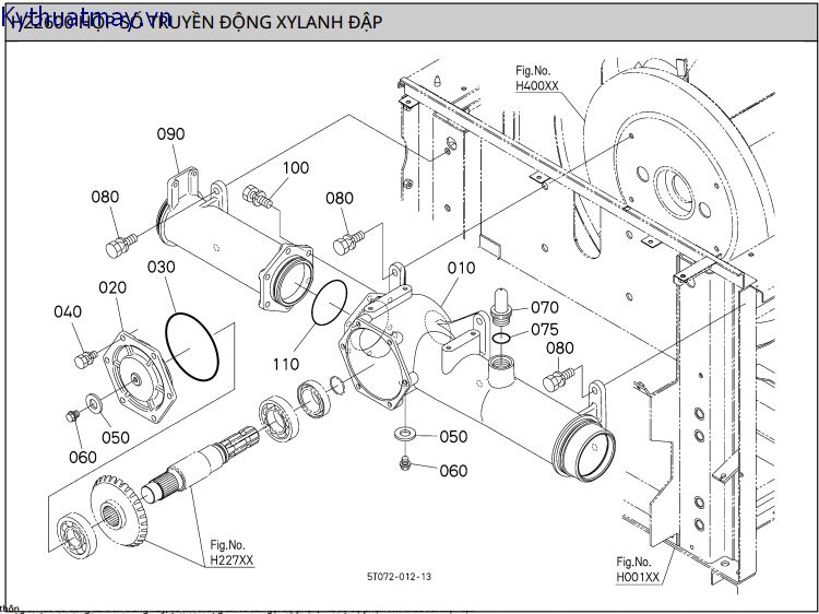 Hộp số truyền động xilanh đập